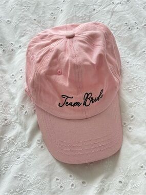 Pink 'Team Bride' Embroidered Baseball Cap